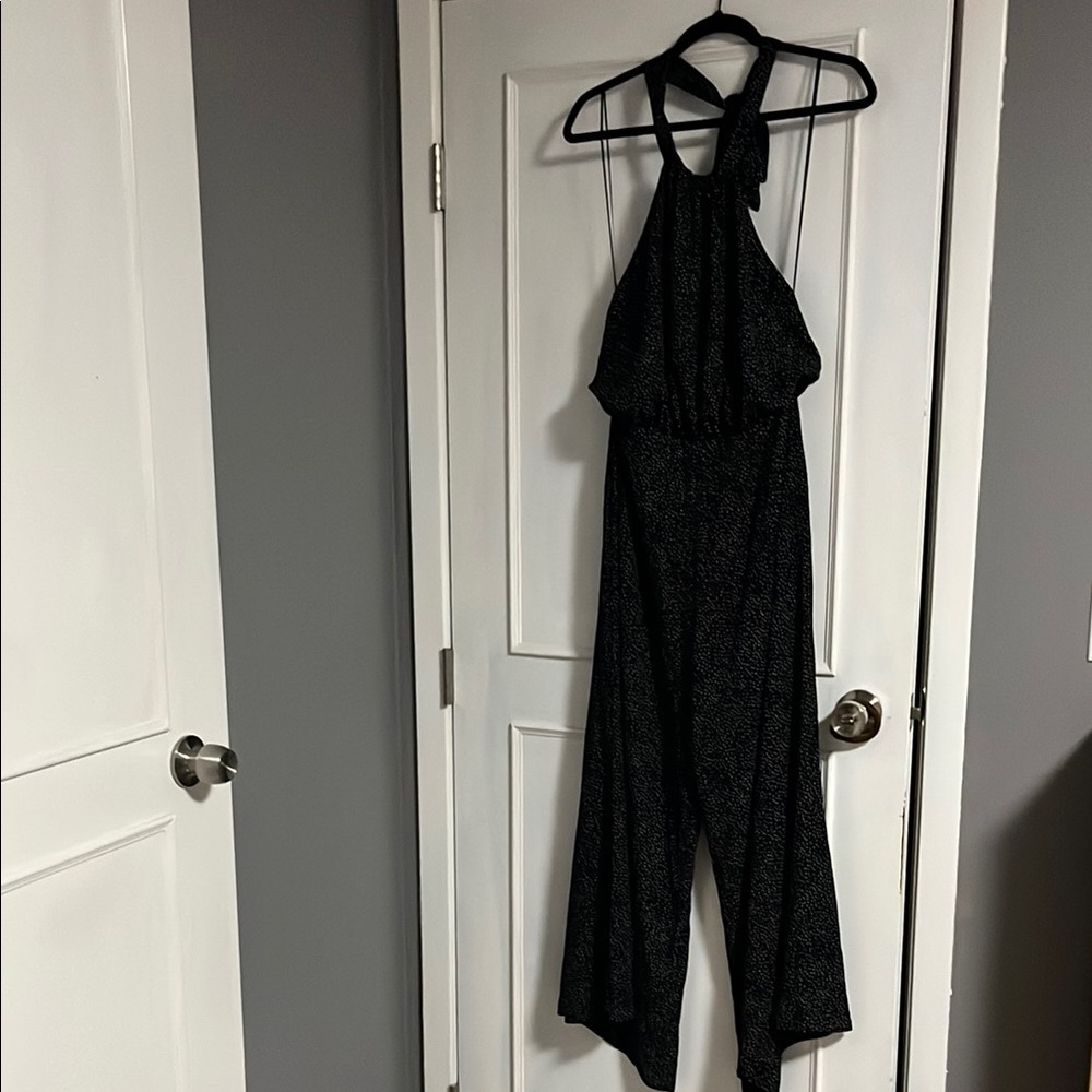 Express Black Halter Jumpsuit Wide-Leg